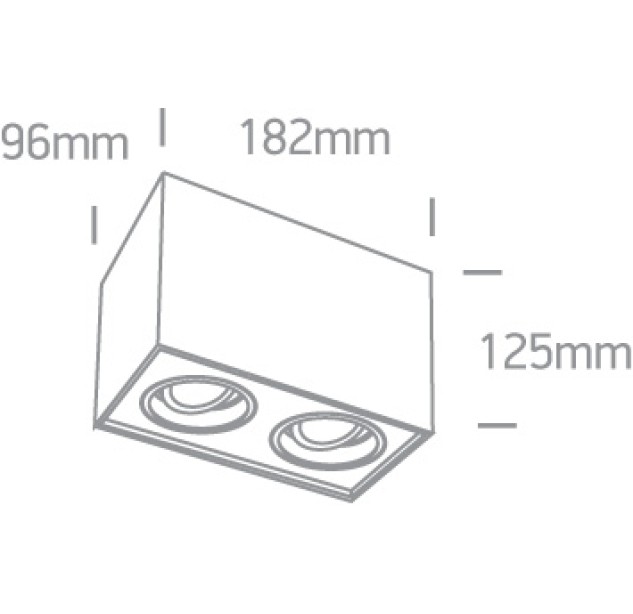Lubinis šviestuvas 2x2x10W GU10 12205YA/W