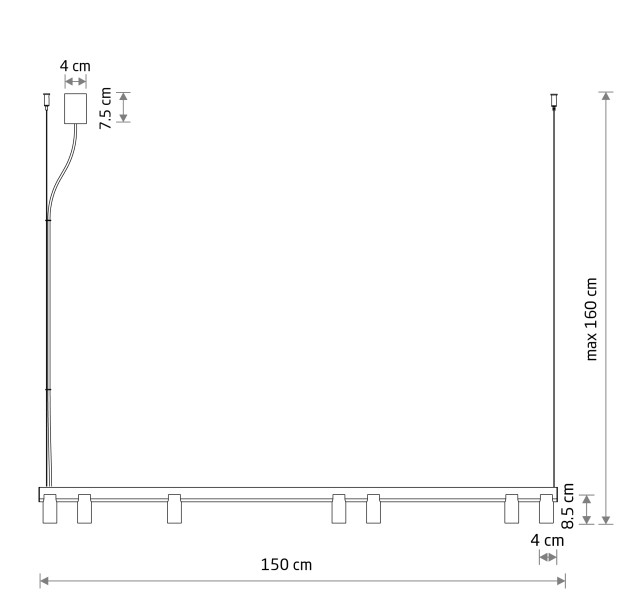 Pakabinamas šviestuvas FOURTY LINE LED 78W GU10 3000K 12294 Pakabinamas šviestuvas FOURTY LINE LED 78W GU10 3000K 12294