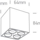 Lubinis LED šviestuvas 10W 3000K 12406C/B/W