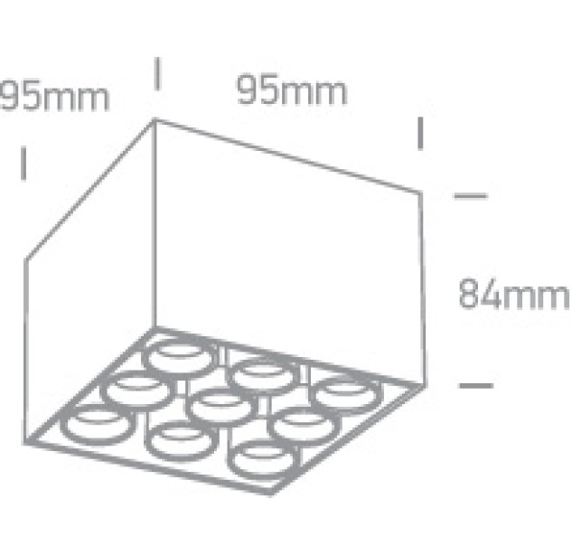 Lubinis LED šviestuvas 20W 3000K 12906C/B/W