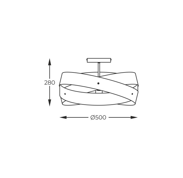 1115 LAMPA SUFITOWA TORNADO 50 CM BIAŁA/WHITE