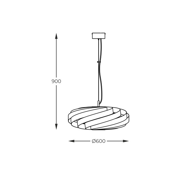 1136 LAMPA WISZĄCA VENTO 60 CM ANTRACYT