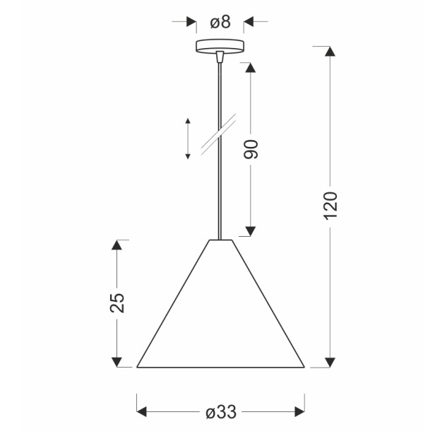 Pakabinamas šviestuvas CONO 1x40W E27  31-37886