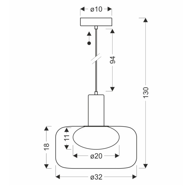 Pakabinamas šviestuvas SOPRA 1x10W GX53  31-50960