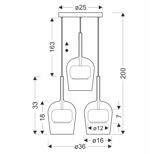 Pakabinamas šviestuvas GLAXI 3x9W GX53  33-50427