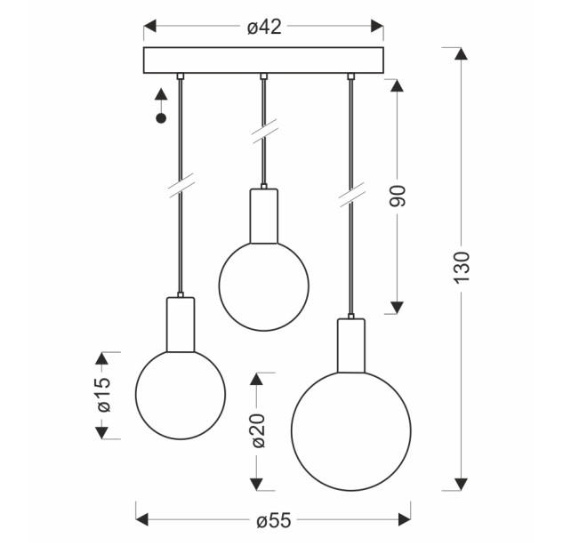 Pakabinamas šviestuvas TESTA 3x10W G9  33-50908