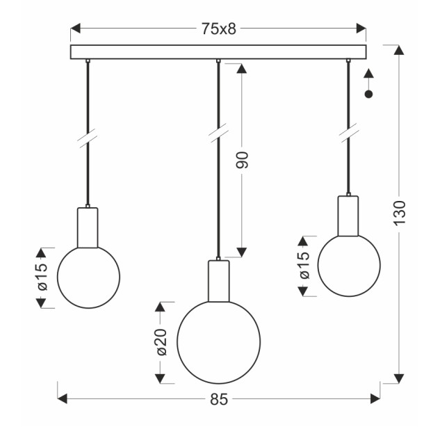 Pakabinamas šviestuvas TESTA 3x10W G9  33-51110
