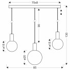 Pakabinamas šviestuvas TESTA 3x10W G9  33-51110