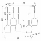 Pakabinamas šviestuvas GLAXI 5x9W GX53  35-50434