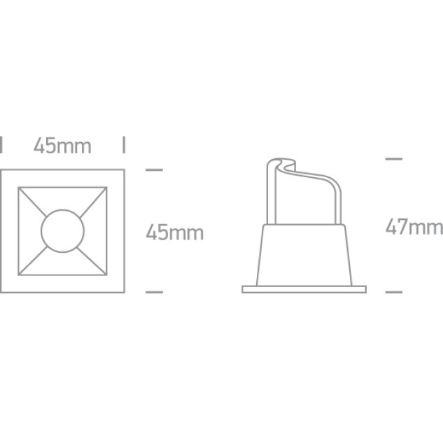 Įleidžiamas LED šviestuvas 2W 3000K 50102B/B/W Įleidžiamas LED šviestuvas 2W 3000K 50102B/B/W