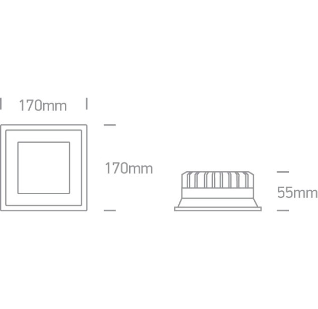 Įleidžiamas LED šviestuvas 22W 4000K 50122D/W/C