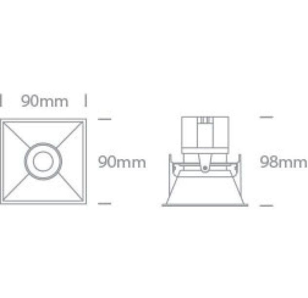 Reguliuojamas Įleidžiamas LED šviestuvas 11W 3000K 51111C/B/W
