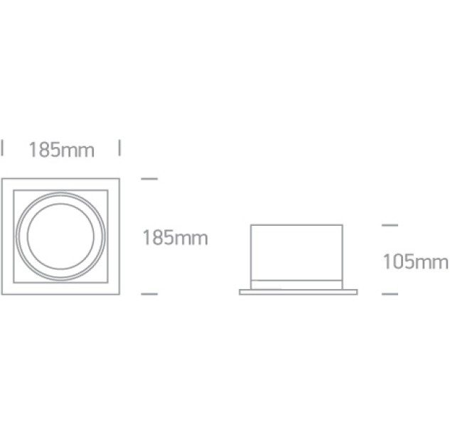 Reguliuojamas Įleidžiamas LED šviestuvas 30W 4000K 51130/B/C