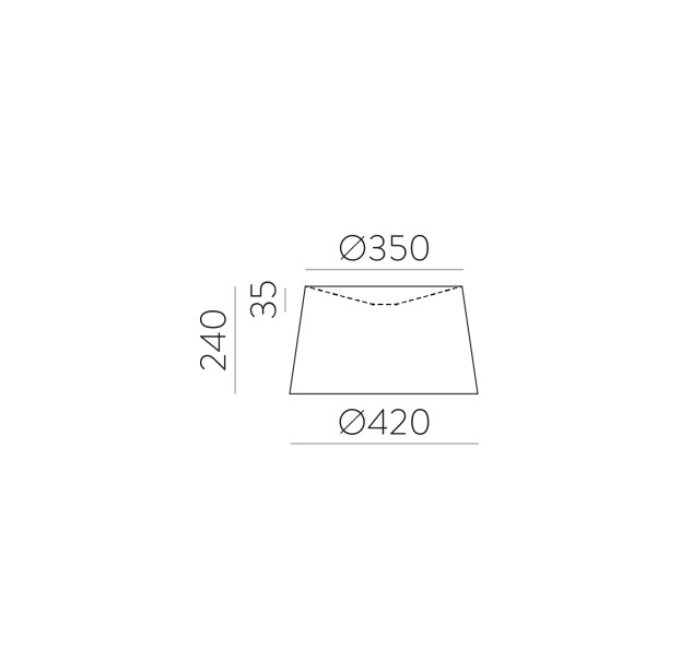 Abažūras 0023 D420xD350xH240 mm Balta