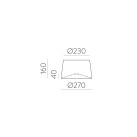 Abažūras 0030 D270xD230xH160 mm Balta