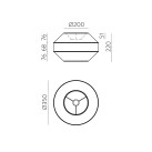 Kira Shade %D8350x220mm Balta/Juoda, E27