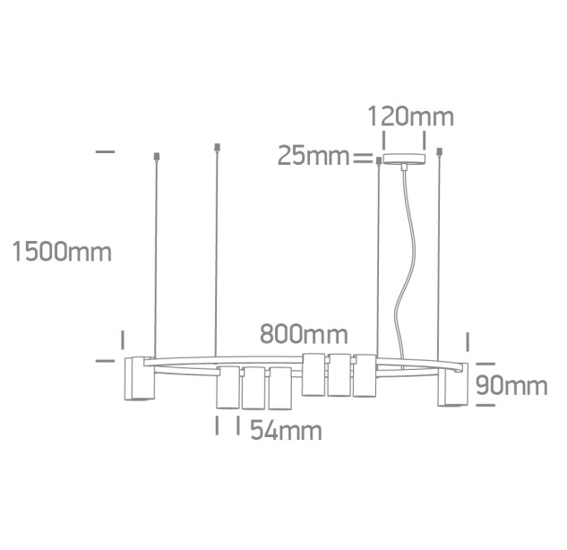 Pakabinamas šviestuvas 10x10x7W GU10 63146C/B