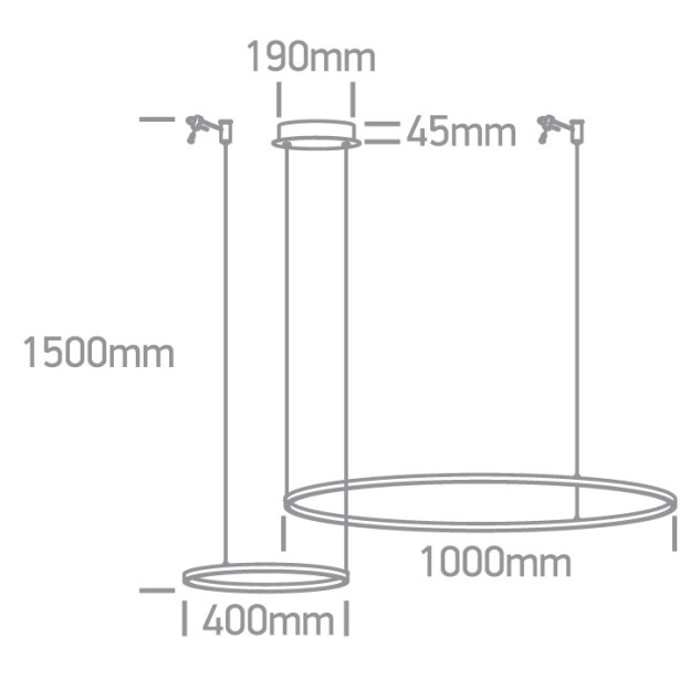 Dekoratyvinis LED šviestuvas 65W 3000K 63150A/B/W