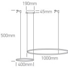 Dekoratyvinis LED šviestuvas 65W 3000K 63150A/B/W