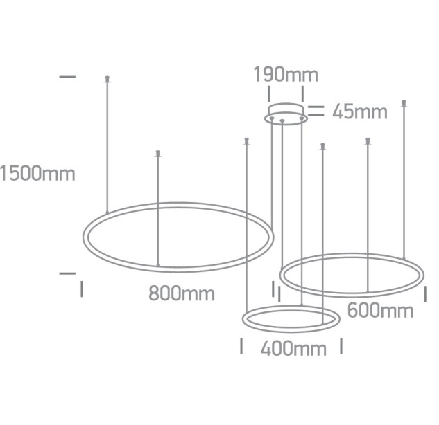 Dekoratyvinis LED šviestuvas 65W 3000K 63150B/B/W Dekoratyvinis LED šviestuvas 65W 3000K 63150B/B/W