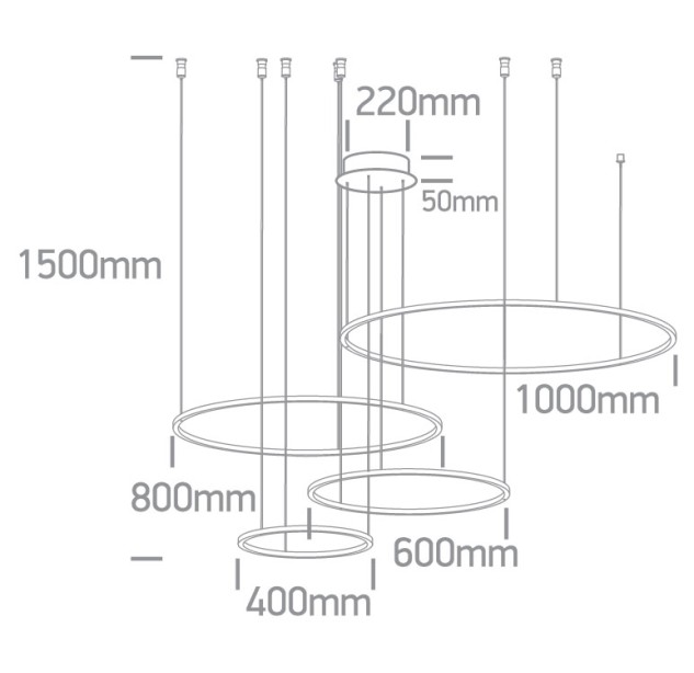 Decorative LED light fixture 100W 3000K 63150C/B/W