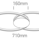 Dekoratyvinis LED šviestuvas 40W 3000K 63154C/B/W