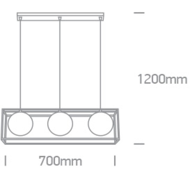 Dekoratyvinis šviestuvas 3x3x8W E14 63174C/BS Dekoratyvinis šviestuvas 3x3x8W E14 63174C/BS
