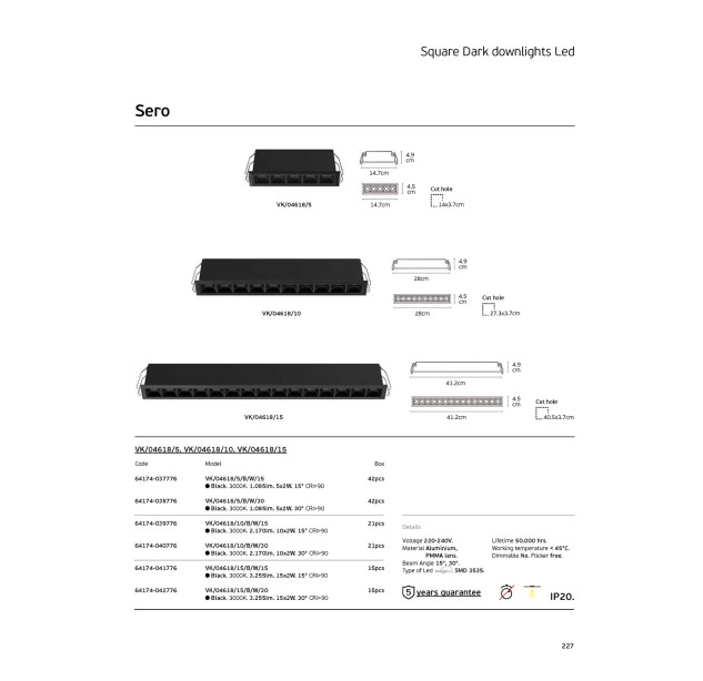 Įleidžiamas šviestuvas SERO 3000K 10x2W 64174-039776 Įleidžiamas šviestuvas SERO 3000K 10x2W 64174-039776