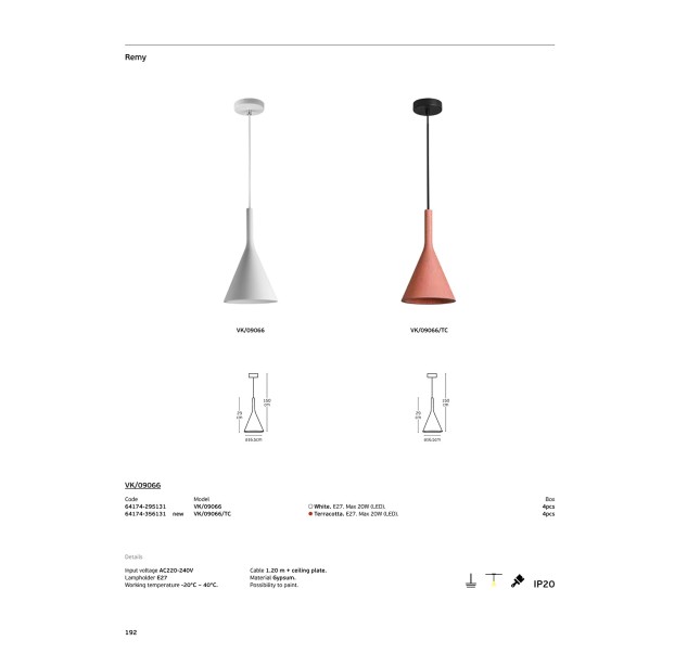 Pakabinamas šviestuvas REMY Max 20W LED E27 64174-356131 Pakabinamas šviestuvas REMY Max 20W LED E27 64174-356131