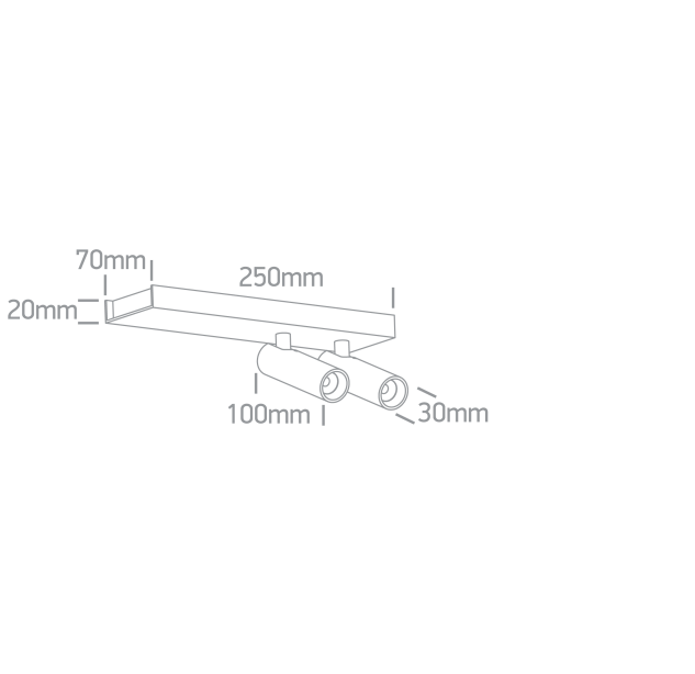 Lubinis/sieninis LED šviestuvas 2x5W 3000K 65004B/W/W