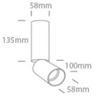 Lubinis šviestuvas 10W GU10 65105EA/W Lubinis šviestuvas 10W GU10 65105EA/W