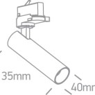 Bėginis LED šviestuvas 8W 3000K 65108T/B/W Bėginis LED šviestuvas 8W 3000K 65108T/B/W