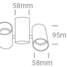 Lubinis/sieninis šviestuvas 2x2x10W GU10 65205E/CH