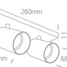 Lubinis/sieninis šviestuvas 2x2x10W GU10 65205N/W Lubinis/sieninis šviestuvas 2x2x10W GU10 65205N/W