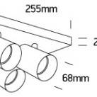Lubinis/sieninis šviestuvas 4x4x10W GU10 65405N/W