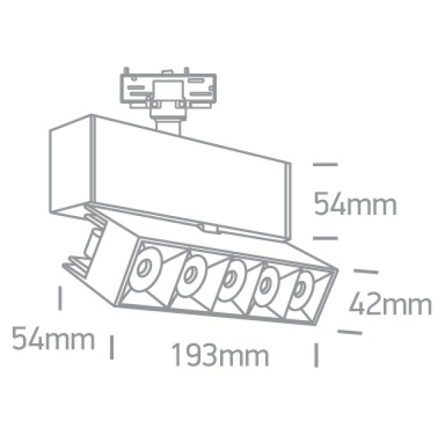 Bėginis LED šviestuvas 20W 3000K 65506BT/B/W