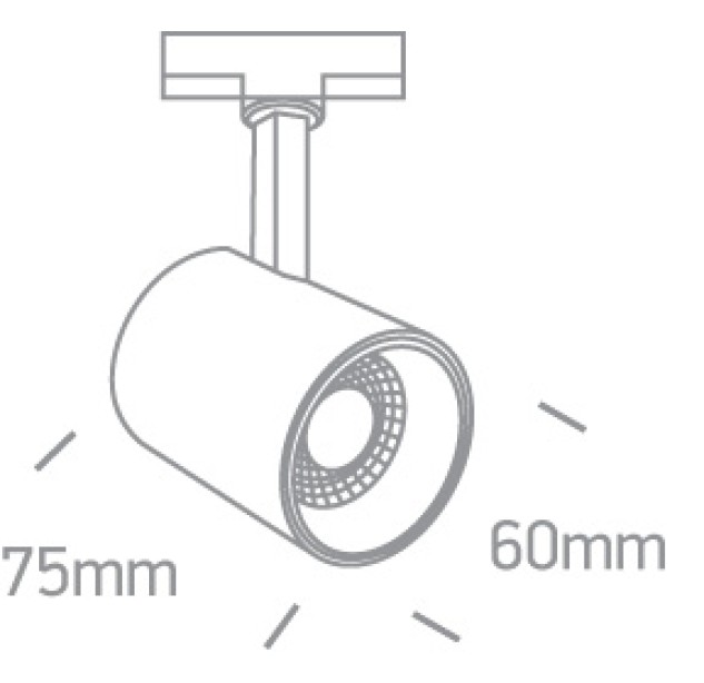 Bėginis LED šviestuvas 8W 3000K 65646T/B/W
