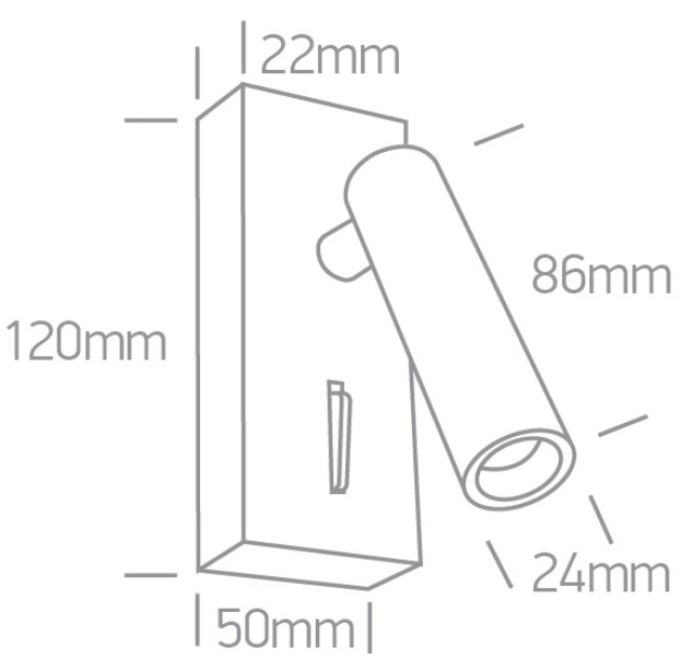 Sieninis LED šviestuvas 3W 3000K 65746/B/W Sieninis LED šviestuvas 3W 3000K 65746/B/W