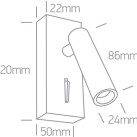 Sieninis LED šviestuvas 3W 3000K 65746/B/W Sieninis LED šviestuvas 3W 3000K 65746/B/W