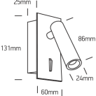 Sieninis LED šviestuvas 3W 3000K 65746R/B/W Sieninis LED šviestuvas 3W 3000K 65746R/B/W