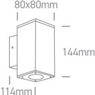 Sieninis LED šviestuvas 2x6W 3000K IP54 67138A/B/W Sieninis LED šviestuvas 2x6W 3000K IP54 67138A/B/W