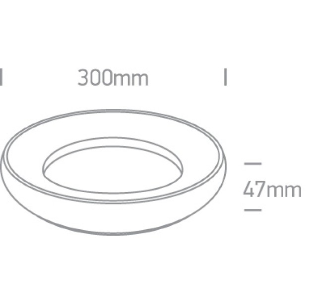 Lubinis LED šviestuvas 25W 3000K IP40 67402/B/W