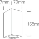 Sieninis šviestuvas 2x2x10W GU10 IP65 67426A/B