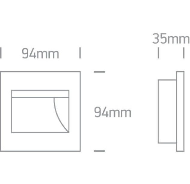 Recessed wall-mounted LED light fixture 1.5W 3000K 68007/B/W