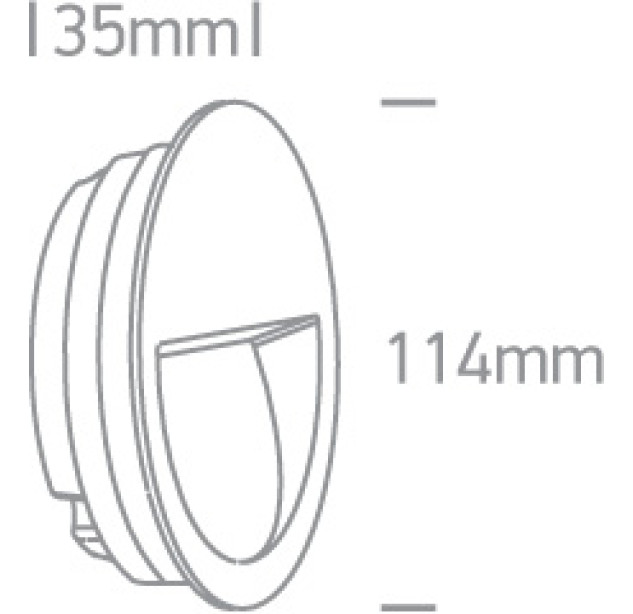 Recessed wall-mounted LED light fixture 3W 3000K IP65 68068/G/W