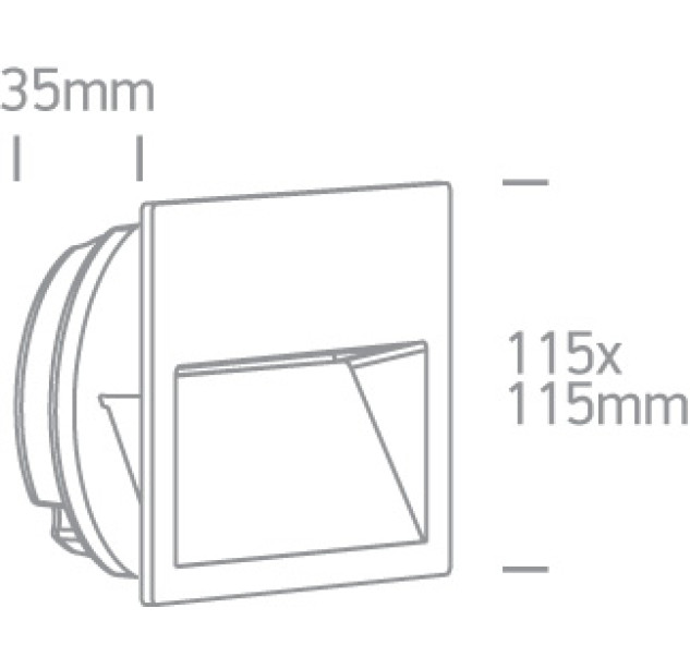 Įleidžiamas sieninis LED šviestuvas 4W 3000K IP65 68068A/B/W