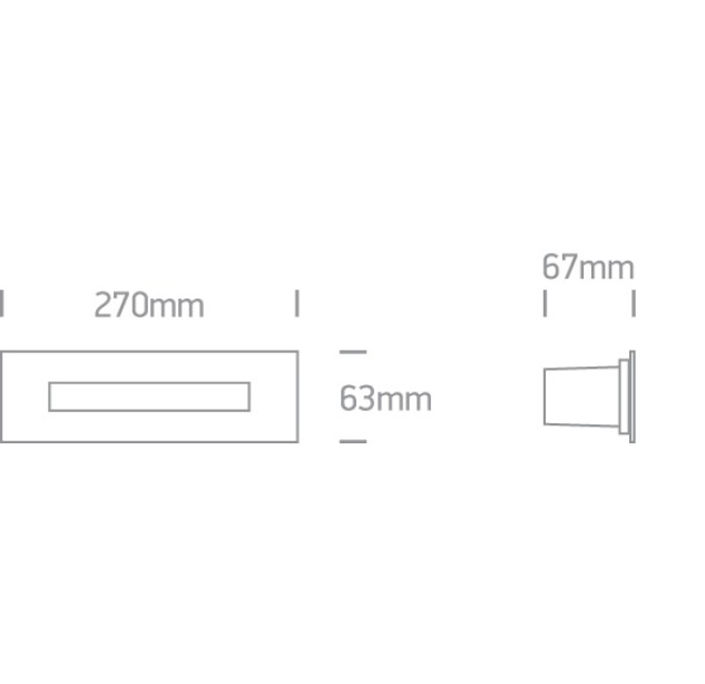 Recessed wall-mounted LED light fixture 10W 3000K IP65 68072C/W
