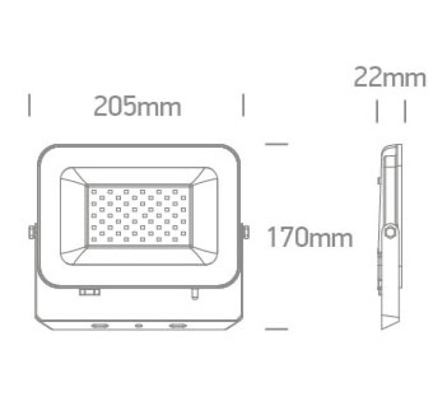Sieninis LED šviestuvas 50W CCT IP65 7028CC/B/V