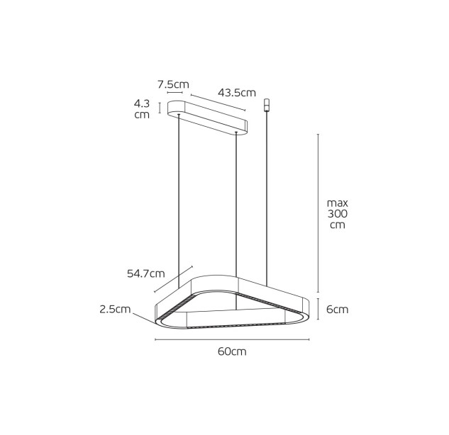 Pakabinamas šviestuvas ARIA 3000K 60W 71164-106776