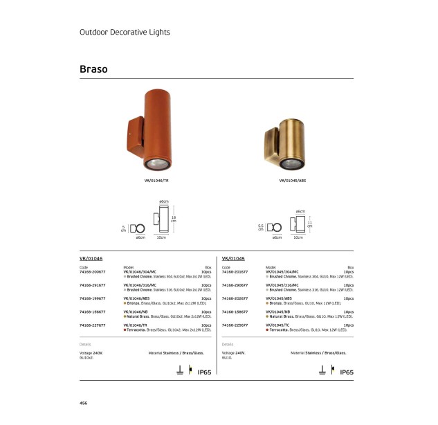 Lauko sieninis šviestuvas BRASO 12W GU10 IP65 74168-201677